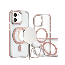 Thin Magnetic Clear Case with Camera Stand Kickstand - PINK for iPhone 11 (Only Ground Shipping)
