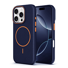 Magnetic Leather Soft Cases - BLUE & ORANGE for iPhone 11 Pro Max (Only Ground Shipping)