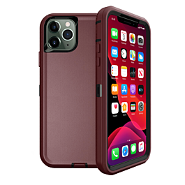 Heavy Duty Case for iPhone 11 Pro Max (MAROON & BLACK) (Only Ground Shipping)