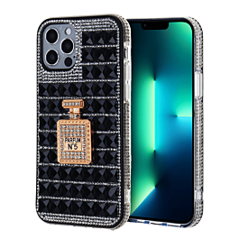 Crystal Stones Case with Perfume Adornment - BLACK for iPhone 8P / 7P (Only Ground Shipping)