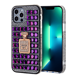 Crystal Stones Case with Perfume Adornment - PURPLE for iPhone 8P / 7P (Only Ground Shipping)