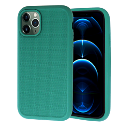 Dual Layer Serrated Case - DARK GREEN for iPhone 11 Pro Max (Only Ground Shipping)