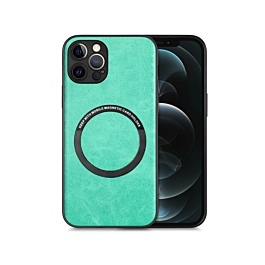 Wireless Charging Full Leather Case - TEAL for iPhone 12 Pro Max (Only Ground Shipping)