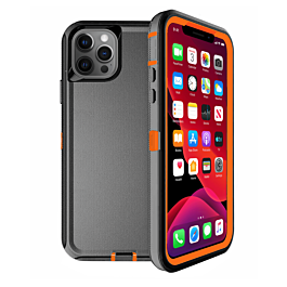 Heavy Duty Case for iPhone 12 Pro Max (BLACK & ORANGE) (Only Ground Shipping)