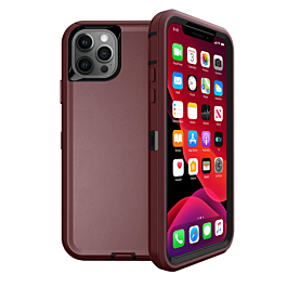 Heavy Duty Case for iPhone 12 Pro Max (MAROON & BLACK) (Only Ground Shipping)