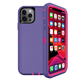 Heavy Duty Case for iPhone 12 Pro Max (DARK PURPLE & PINK) (Only Ground Shipping)
