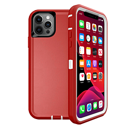 Heavy Duty Case for iPhone 12 Pro Max (RED & WHITE) (Only Ground Shipping)