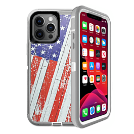Heavy Duty Case for iPhone 12 Pro Max (US FLAG) (Only Ground Shipping)