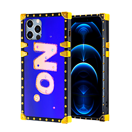 Square Case with BLUE Light Design - 9 for iPhone 12 Pro Max (Only Ground Shipping)