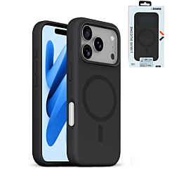 xBase by PowerPeak Liquid Silicone Gel/Rubber MagSafe for iPhone 17 Pro (BLACK) (Only Ground Shipping)