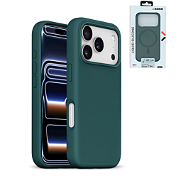 xBase by PowerPeak - Liquid Silicone Gel/Rubber MagSafe for iPhone 17 Pro (GREEN) (Only Ground Shipping)
