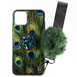 Diamond Pom Pom Holder Case - Style 8 for iPhone 11 Pro Max (Only Ground Shipping)