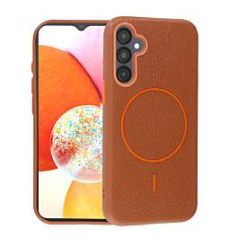 Magnetic Leather Soft Cases - GOLDEN BROWN for Galaxy A14 (Only Ground Shipping)