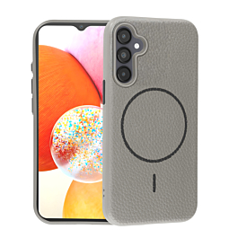 Magnetic Leather Soft Cases - TITANIUM GRAY for Galaxy A14 (Only Ground Shipping)