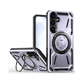 Full-Body Rugged Shockproof Case with Built-in Ring Holder - PURPLE for Galaxy A14 4G/5G (Only Ground Shipping)