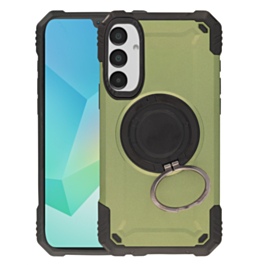 Hybrid Tuff Case with Magnetic Kickstand (ARMY GREEN) for Galaxy A14 4G / 5G (Only Ground Shipping)