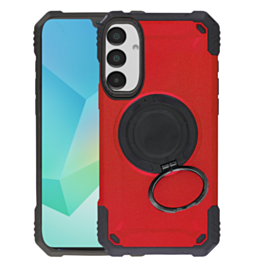 Hybrid Tuff Case with Magnetic Kickstand (RED) for Galaxy A14 4G / 5G (Only Ground Shipping)