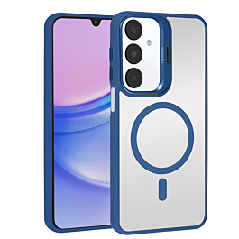 Thin Magnetic Clear Case with Camera Stand Kickstand - DARK BLUE for Galaxy A16 (Only Ground Shipping)