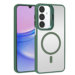 Thin Magnetic Clear Case with Camera Stand Kickstand - DARK GREEN for Galaxy A16 (Only Ground Shipping)