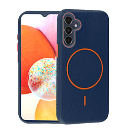 Magnetic Leather Soft Cases - BLUE & ORANGE for Galaxy A16 (Only Ground Shipping)