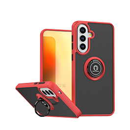 Galaxy A57 Hard PC Rear / Soft TPU Colorful Border Case with I-ring Holder - RED (Only Ground Shipping)