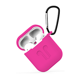 AirPods 1/2 case with Anti - Lost Strap - HOT PINK (Only Ground Shipping)