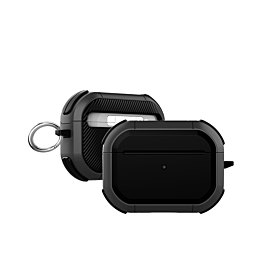 AirPods 4th Gen Rugged Armor with Keychain Case - BLACK (Only Ground Shipping)