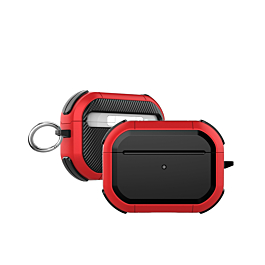 AirPods 4th Gen Rugged Armor with Keychain Case - RED (Only Ground Shipping)