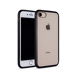 Shockproof Transparent Soft Gel TPU Case - BLACK for iPhone 8P / 7P / 6SP / 6P (Only Ground Shipping)