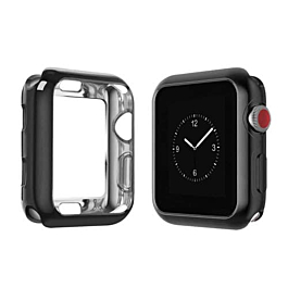 iWatch 38mm Soft TPU Bumper - CLEAR & BLACK (Only Ground Shipping)