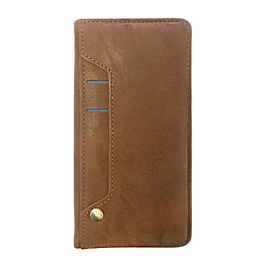 Galaxy S20 Ultra Genuine Leather Magnetic Wallet Case with Credit Card Slot - BROWN (Only Ground Shipping)