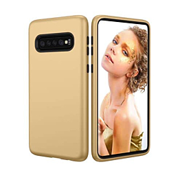 Galaxy S10+ Three Layer Protective Case -GOLD (Only Ground Shipping)