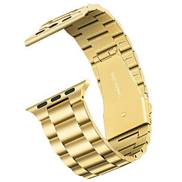iWatch (38/40/41mm) Butterfly Buckle Stainless Steel Wrist Band - GOLD (Only Ground Shipping)