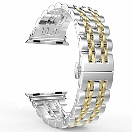 iWatch (42/44/45/49mm) Butterfly Buckle Stainless Steel Wrist Band - GOLD (Only Ground Shipping)