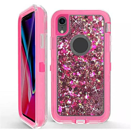 Protective Glitter Liquid Bumper Case Cover - HOT PINK for iPhone XS Max (Only Ground Shipping)