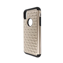 Diamond Rhinestone Dual Layer Hybrid Case - GOLD for iPhone XR (Only Ground Shipping)