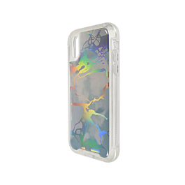 Marble Design Clear Bumper TPU Case - BLUE for iPhone XR (Only Ground Shipping)