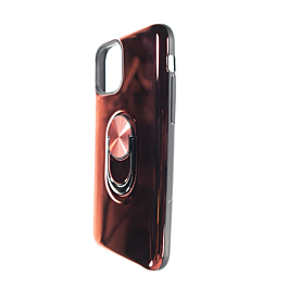 Glossy Mirror TPU with Magnetic Ring Case - RED for iPhone 11 Pro Max (Only Ground Shipping)