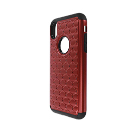 Diamond Rhinestone Dual Layer Hybrid Case - RED for iPhone XR (Only Ground Shipping)