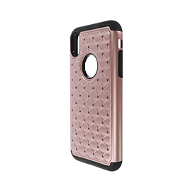 Diamond Rhinestone Dual Layer Hybrid Case - ROSE GOLD for iPhone XR (Only Ground Shipping)