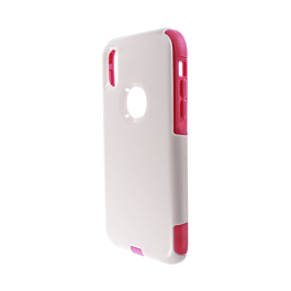 Dual Layer Protection Case - WHITE & PINK for iPhone XR (Only Ground Shipping)