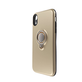 Ultra Slim Magnetic Case with I-ring - GOLD for iPhone XR (Only Ground Shipping)