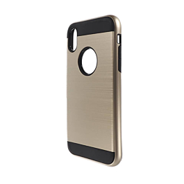 Hybrid Metal Brushed Shockproof Case Cover - GOLD for iPhone XR (Only Ground Shipping)