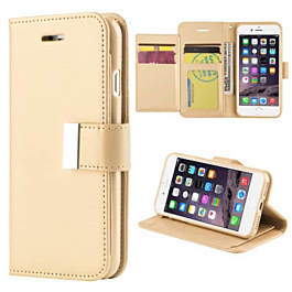 Design Wallet with Extra Pocket Case - GOLD for iPhone 8P / 7P (Only Ground Shipping)