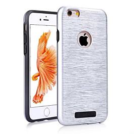 New Hybrid Metal Brushed Case - SILVER for iPhone 8P / 7P (Only Ground Shipping)