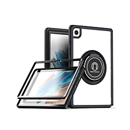 Hard PC Rear / Soft TPU Colorful Border Case with I-ring Holder - BLACK for iPad 10.2" (7th / 8th / 9th) / Air 3 / Pro 10.5 (Only Ground Shipping)