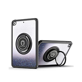 Hard PC Rear / Soft TPU Colorful Border Case with I-ring Holder - SHINY BLACK for iPad 10.2" (7th / 8th / 9th) / Air 3 / Pro 10.5 (Only Ground Shipping)