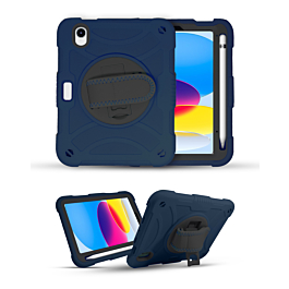 Hand Adjustable Heavy Duty Case with Shoulder Strap - DARK BLUE for iPad 10 2022 (10.9") / iPad 11 (A16) (Only Ground Shipping)