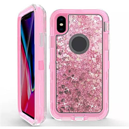 Protective Glitter Liquid Bumper Case Cover - PINK for iPhone XS Max (Only Ground Shipping)