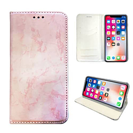 Marble Design Wallet Case - PINK for iPhone XR (Only Ground Shipping)